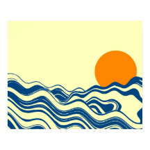 Sunset Over Waves
