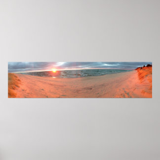 Póster Sunset Panorámico Lake Michigan