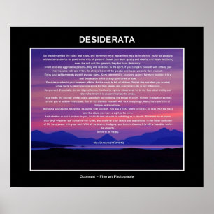 Póster Sunset poema de Desiderata