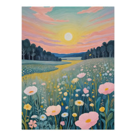 Póster Sunset Poppies