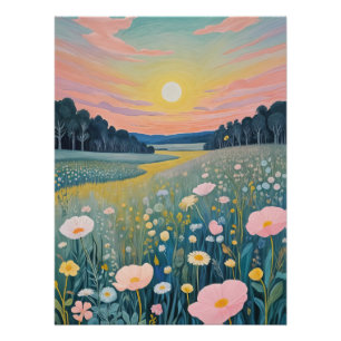 Póster Sunset Poppies