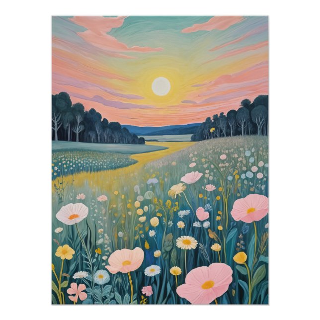 Póster Sunset Poppies (Anverso)