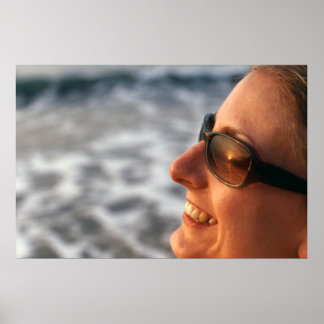 Póster Sunset reflected in sunglasses in The Gambia