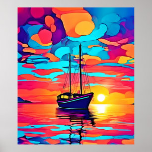 Póster Sunset Sailboat Dreamscape