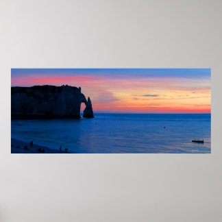 Póster Sunset sobre el Poster de Etretat