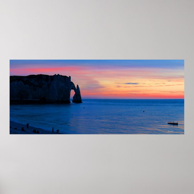 Póster Sunset sobre el Poster de Etretat (Frente)