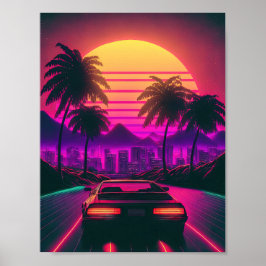 Póster Sunset Sprint: sintetiza el Skyline