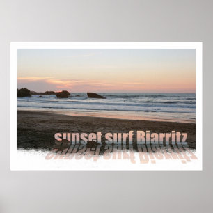 Póster sunset surf Biarritz