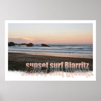 Póster sunset surf Biarritz