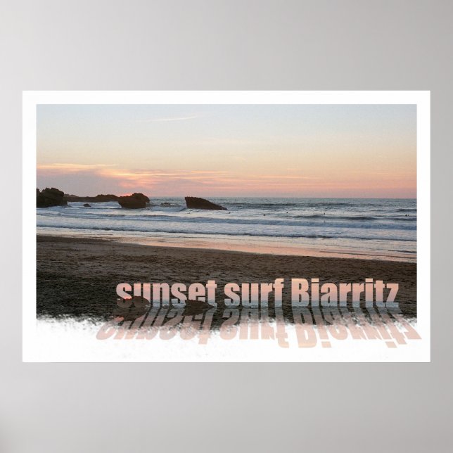 Póster sunset surf Biarritz (Frente)