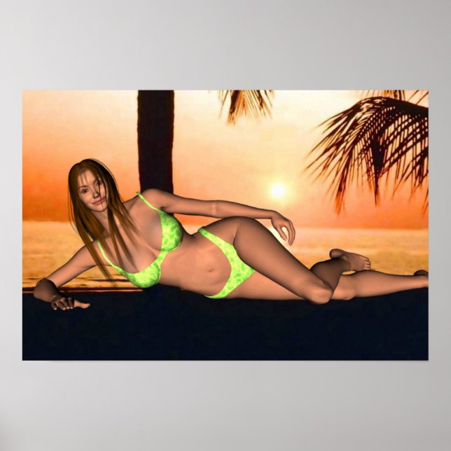 Póster Sunset Swimsuit Pose (Frente)