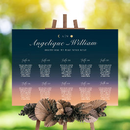 Póster Sunset to Moonrise Wedding Seating Chart
