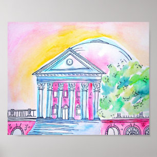 Póster Sunset UVA Rotunda