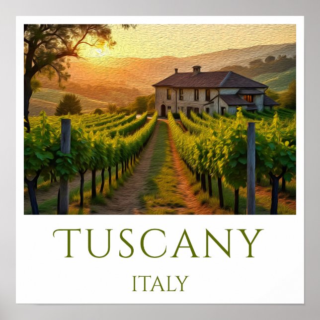 Póster Sunset Vineyard Personalizado (Frente)