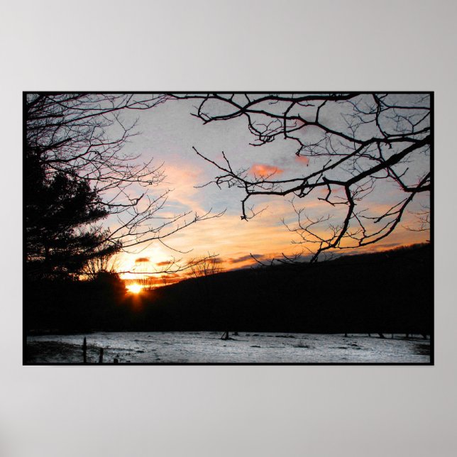 Póster Sunset y Snowley Field (Frente)