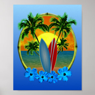 Póster Sunset Y Surfboards