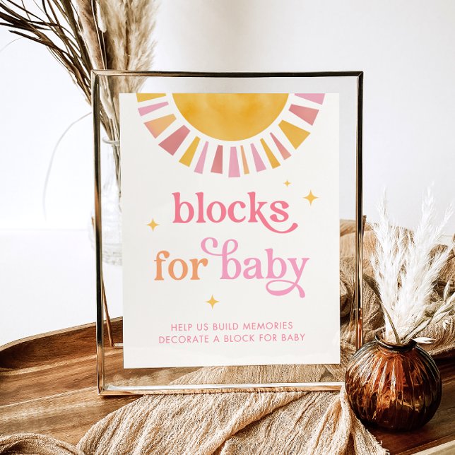 Póster Sunshine Baby Shower Blocks for Baby Sign (Subido por el creador)
