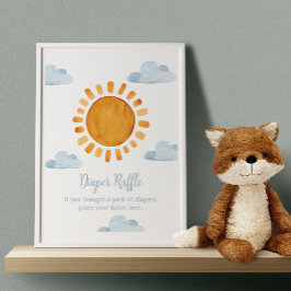 Póster Sunshine Baby Shower Diaper Raffle