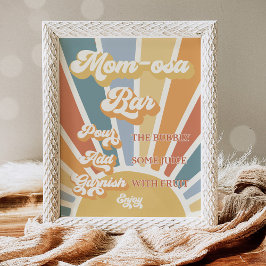 Póster Sunshine Baby Shower Here Come The Son Mom-osa Bar