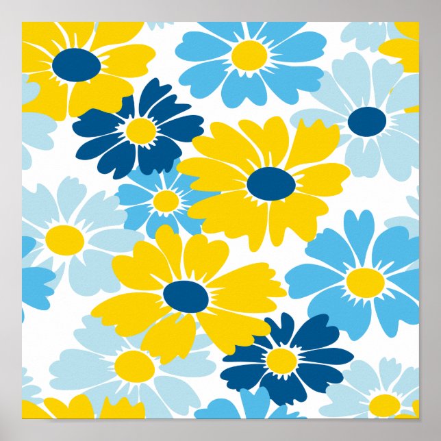 Póster Sunshine Blue Sky Blooming Daisy (Frente)