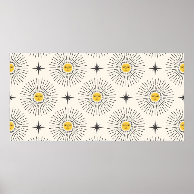 Póster Sunshine con patrón Celestial sin foco (Frente)