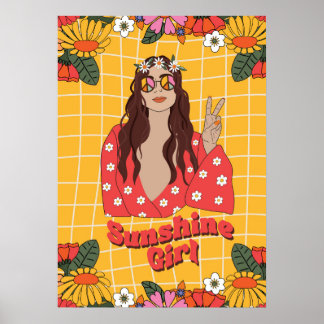 Póster Sunshine Girl groovy retro