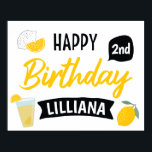 Póster Sunshine Lemonade and Fun Happy Birthday<br><div class="desc">When you shop at Graphic Love Shop you support small business! And yes I do a happy dance when I receive your order ;)
Thank you! - Samantha

Find more Graphic Love Shop designs at:
Facebook.com/GraphicLoveShop
Use #GraphicLoveShop on social media

Copyright © Graphic Love Shop</div>