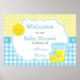 Póster Sunshine & Lemonade Blue & Yellow Shower Fiesta