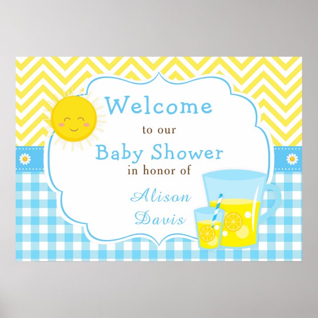 Póster Sunshine & Lemonade Blue & Yellow Shower Fiesta (Frente)
