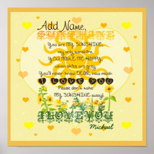 Póster Sunshine personalizado con corazón