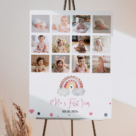 Póster Sunshine Rainbow Birday Photo Milestone Poster