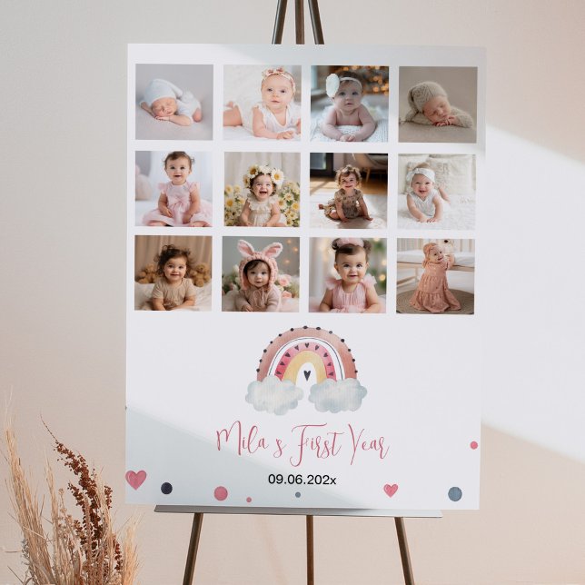 Póster Sunshine Rainbow Birday Photo Milestone Poster (Subido por el creador)