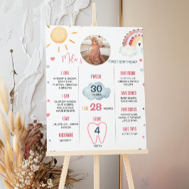 Póster Sunshine Rainbow Birday Photo Milestone Poster