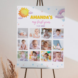 Póster Sunshine Rainbow Birday Photo Milestone Poster
