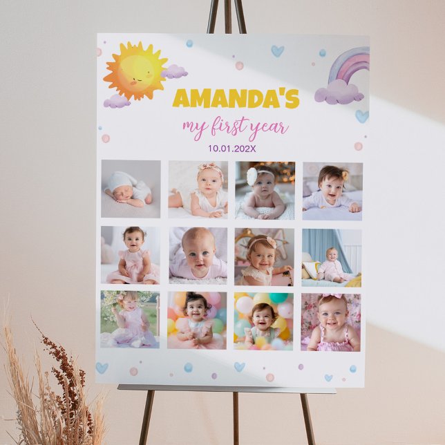 Póster Sunshine Rainbow Birday Photo Milestone Poster (Subido por el creador)