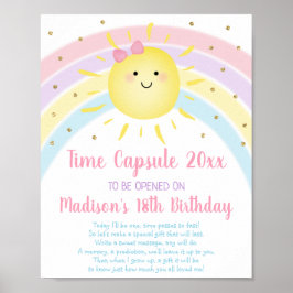 Póster Sunshine Rainbow First Birday Time Capsule