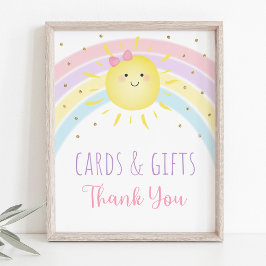 Póster Sunshine Rainbow Pink Gold Cards & Gifts Rótulo