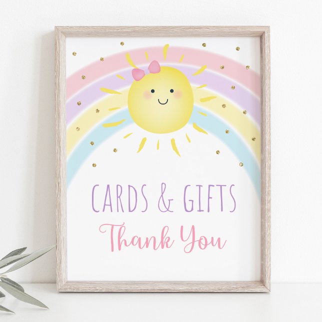 Póster Sunshine Rainbow Pink Gold Cards & Gifts Rótulo (Subido por el creador)