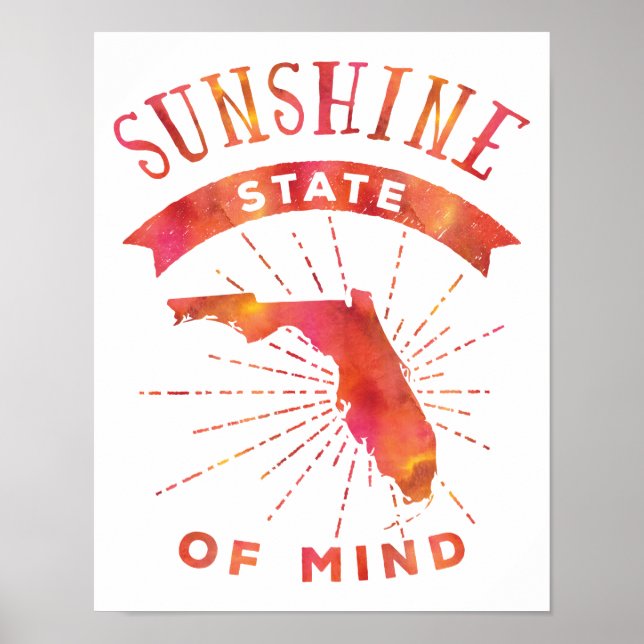 Póster Sunshine State of Mind Florida (Frente)
