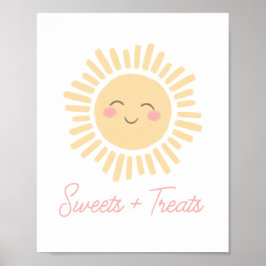 Póster Sunshine Sun Birthday Party Sweets and Trates Rótu
