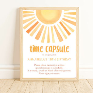 Póster Sunshine Time Capsule 1er cumpleaños género neutro