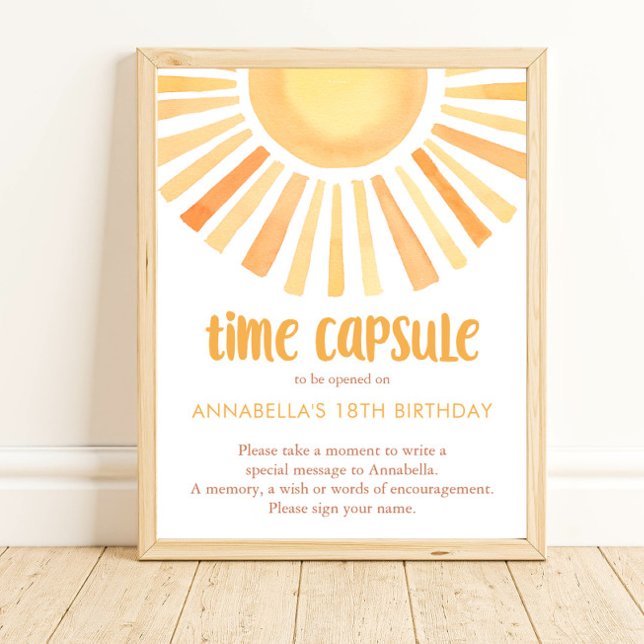 Póster Sunshine Time Capsule 1er cumpleaños género neutro (Subido por el creador)