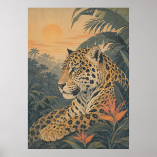 Póster Sunward I — Jaguar al amanecer