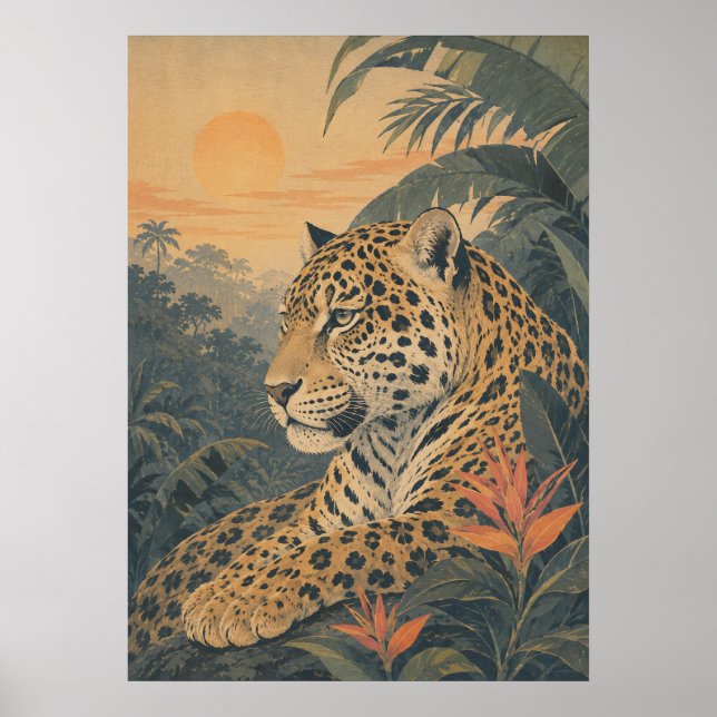 Póster Sunward I — Jaguar al amanecer (Frente)