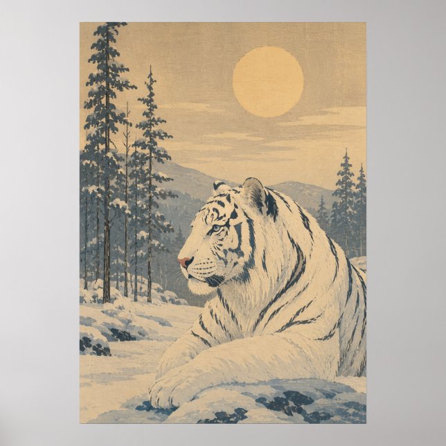 Póster Sunward II — Tigre Blanco en Invierno (Frente)