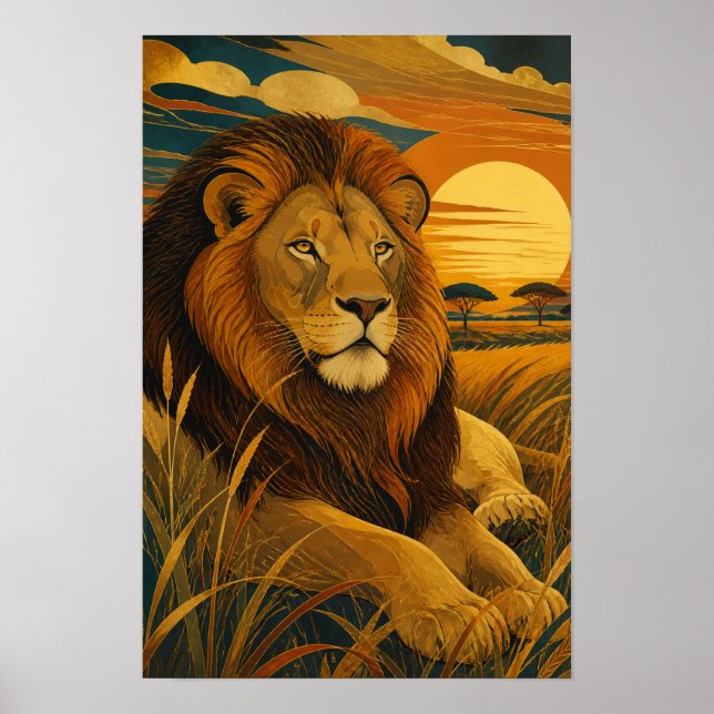 Póster Sunward IV — León al Atardecer (Frente)