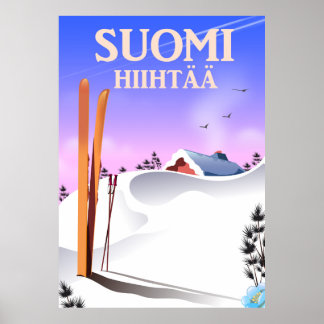 Póster Suomi Hiihtää (Finlandia a esquiar)