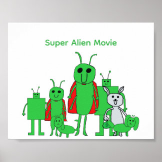 Póster Super Alien Movie Poster (Customizable)