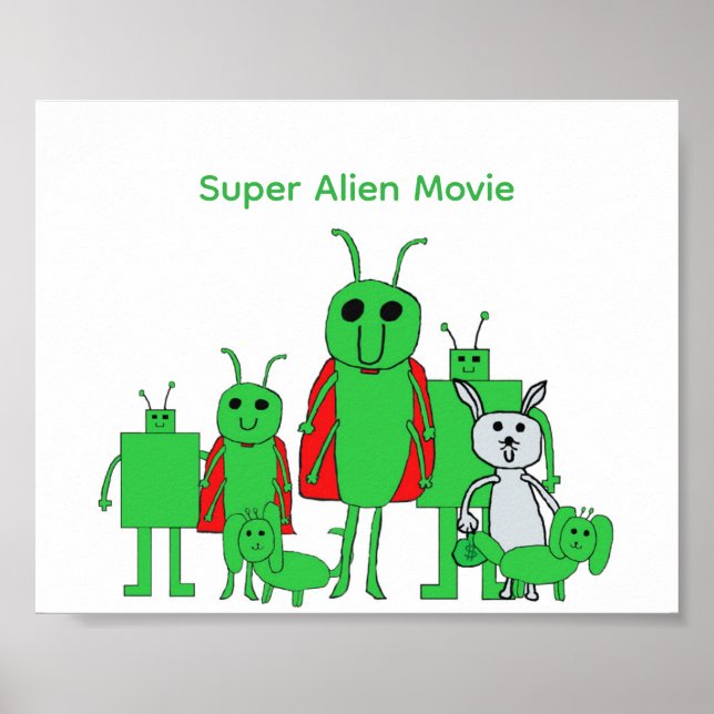 Póster Super Alien Movie Poster (Customizable) (Frente)