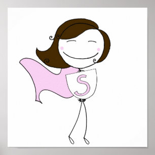 Póster Super Chica Brunette